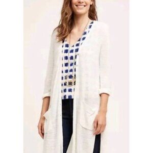 MOTH Womens Ivory Duster Cardigan XS Anthropologie Button Front Pockets